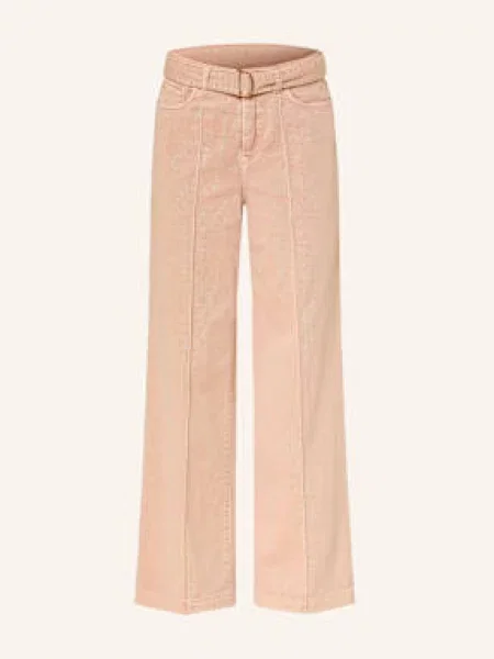 Marc Cain Jeansy Wide Leg Warri rosa beżowe