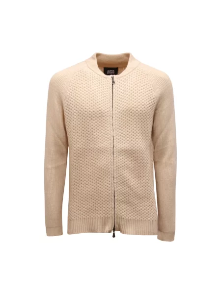 Sweter Alpha Studio z kaszmiru beżowy