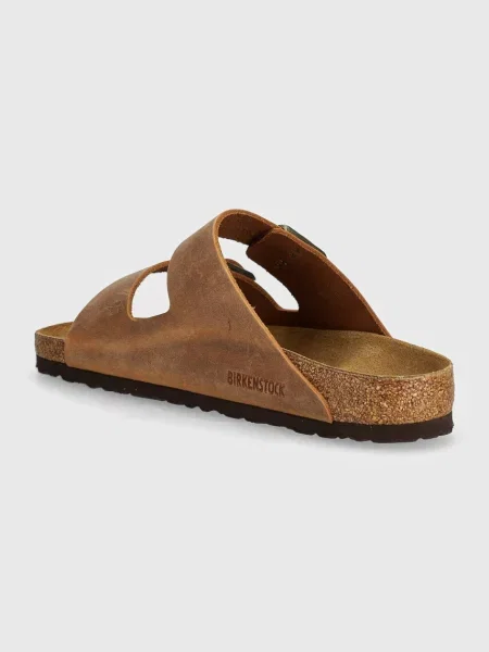 Șlapi Birkenstock din piele maro