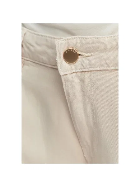 Guess Blugi Crem Wide Leg alb