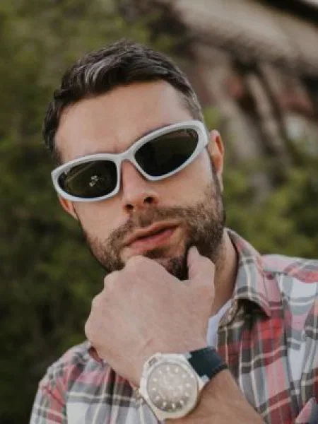VEYREY Steampunk Telos Ochelari de soare alb