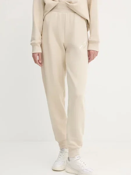 Armani Exchange pantaloni de trening uni bej