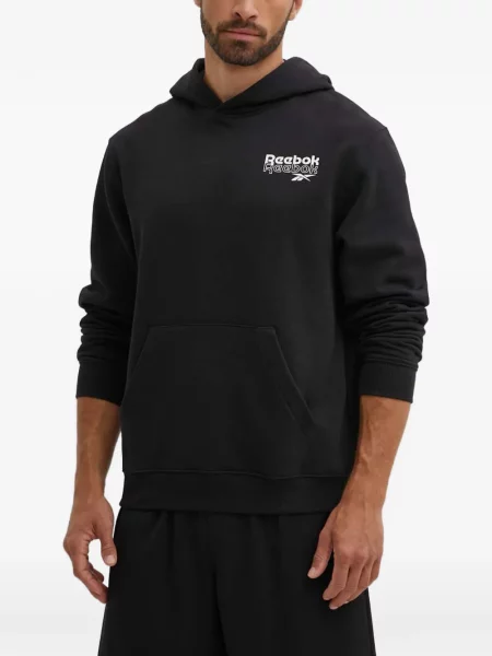 Hanorac cu glugă Reebok cu autograf negru