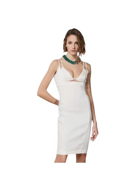 Krótka sukienka Patrizia Pepe garniturowa biała