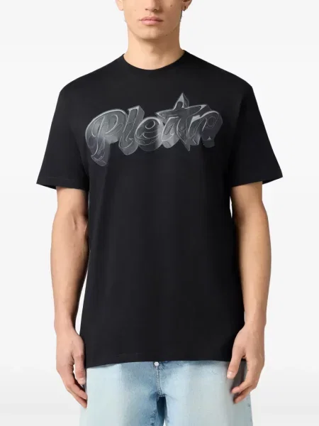 Tricou Philipp Plein cu decolteu rotund negru