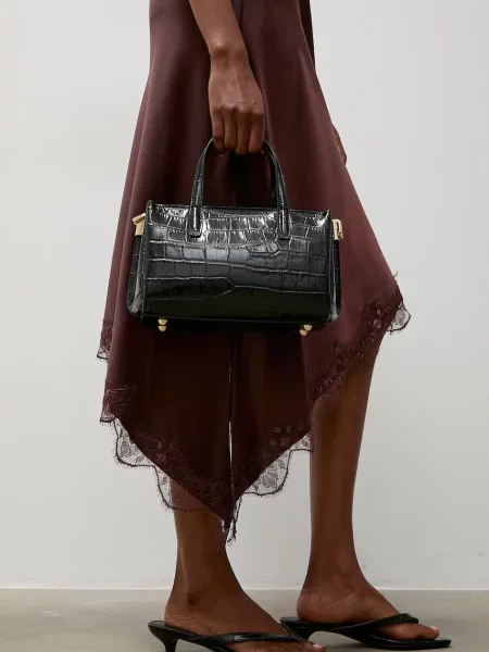Answear.LAB crossbody kabelka kožená černá