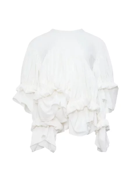 Top Comme Des Garçons cu volane alb