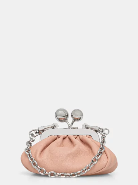 Weekend Max Mara torebka skórzana DIOMEDE różowa