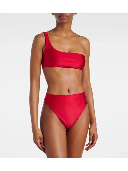 Bikini Jade Swim cu un umăr gol roșu