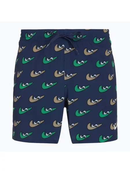 Plavecké šortky Nike Multi Print 5" Volley midnight navy tmavě modré