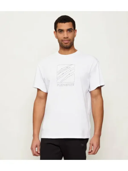 Plein Sport Tricou Scratch Logo alb