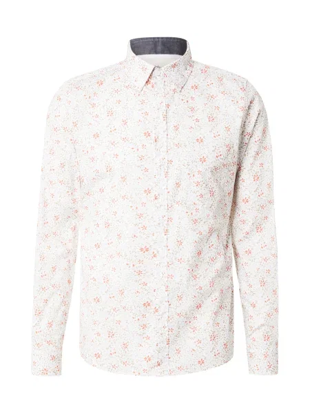 S.Oliver Košile tmavě béžová / pastelová modrá / červená bílá