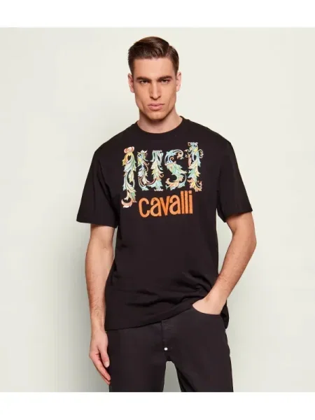 Just Cavalli Tricou albastru deschis / verde deschis / portocaliu negru