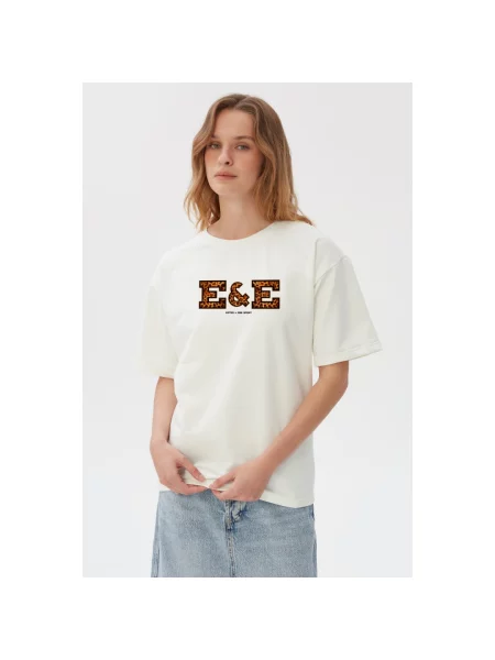 Футболка з леопардовим принтом Estro біла