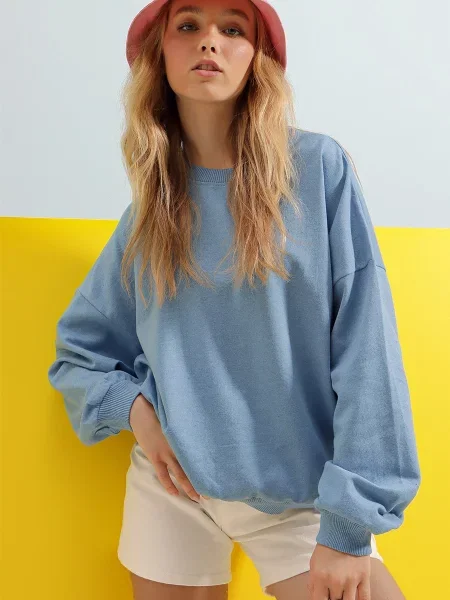 Світшот Trend Alacati Stili блакитний