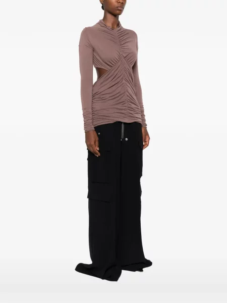 Top Rick Owens cu volane maro