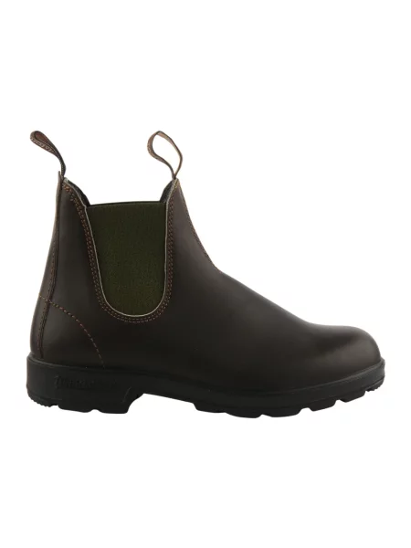 Sztyblety Blundstone skórzane z logo brązowe