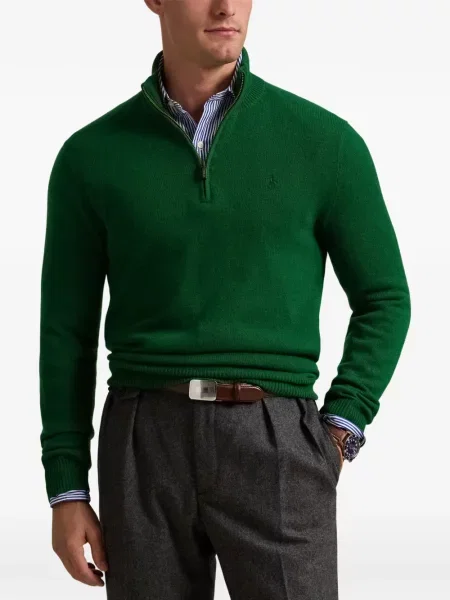 Tricou polo Polo Ralph Lauren cu glugă cu blană cu broderie roșu