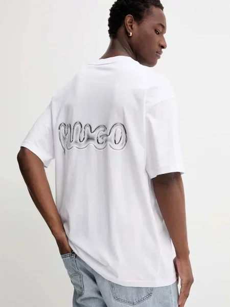 HUGO Tricou Nyrotee alb