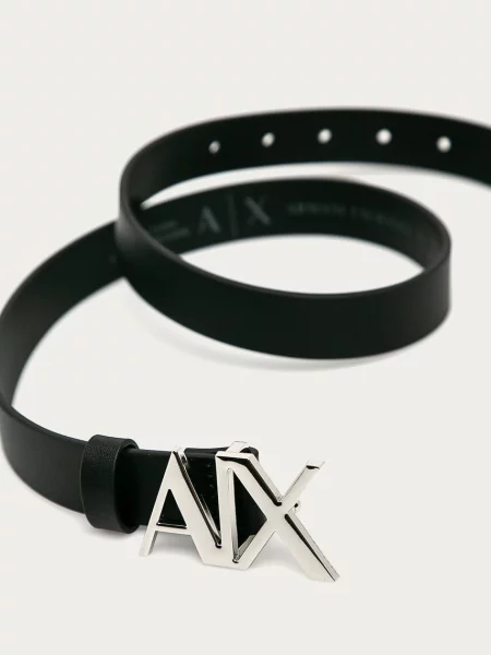 Armani Exchange Kožni remen crna