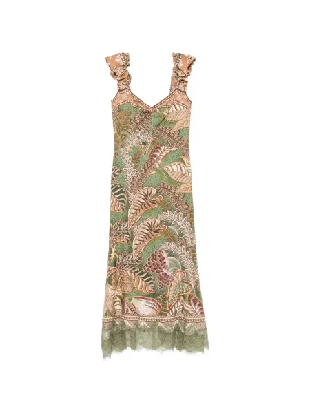 Rochie midi Farm Rio cu imagine verde