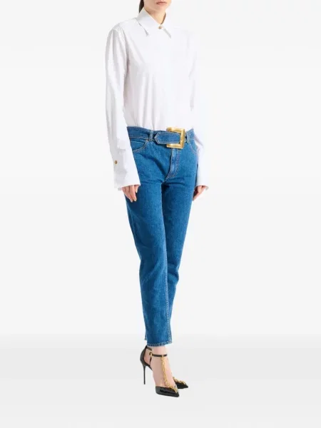 Cu centură blugi Balmain albastru