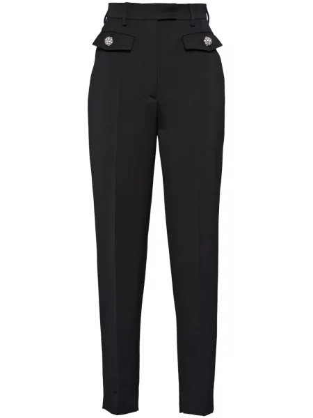 Cropp pantaloni Prada de lână negru