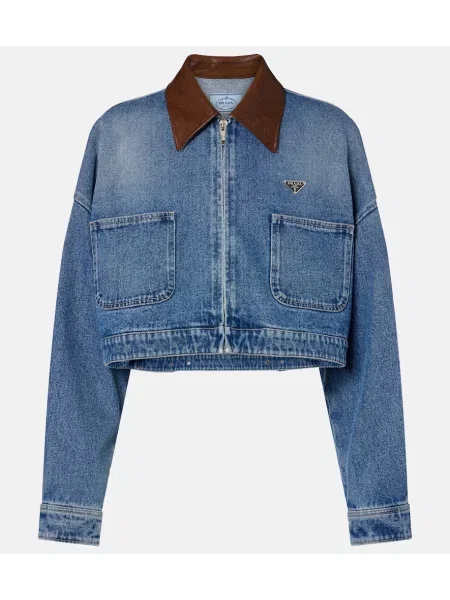 Geacă de blugi Prada din piele albastru