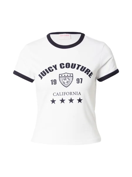 Juicy Couture Tričko The Arched Football Ringer černá bílá