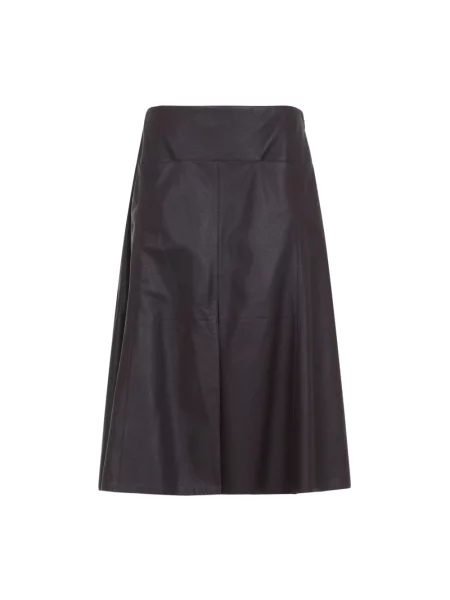 Spódnica skórzana Alaïa z rozcieciem fioletowa