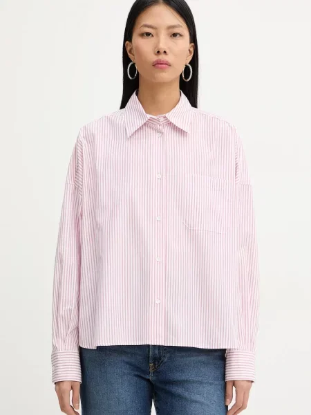 Podróż koszula Weekend Max Mara w paski różowa