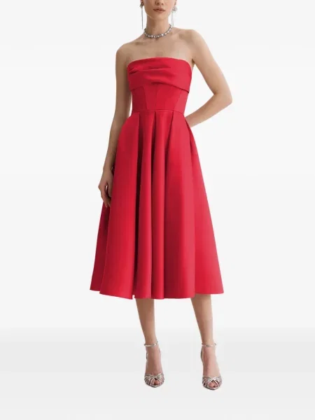 Rochie midi Framboise fără bretele roșu