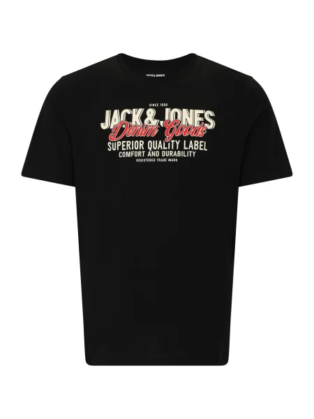 Jack & Jones Plus Póló világosszürke / piros / fekete fehér