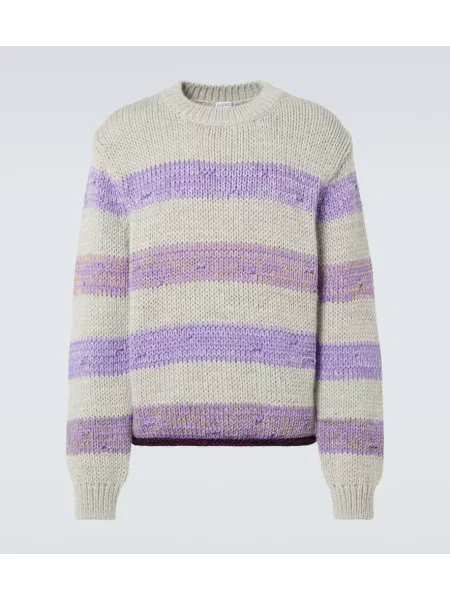 Pulover Loewe de lână cu dungi violet