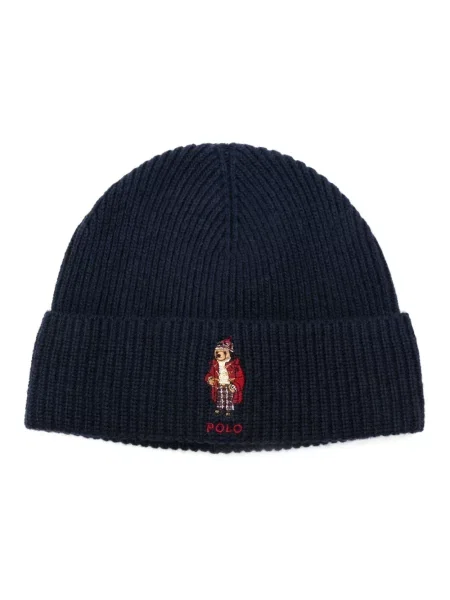 Czapka Polo Ralph Lauren wełniana casual niebieska