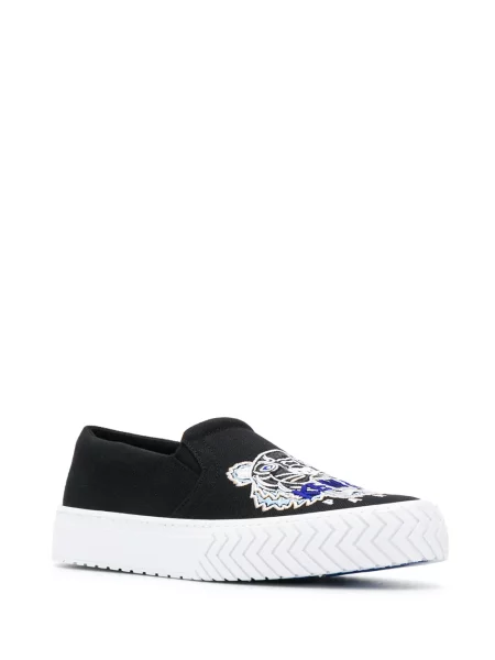 Sneakerși Kenzo cu broderie slip-on cu dungi de tigru negru