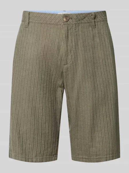 Szorty z lnu w kroju regular fit z mieszanki lnu i bawełny Tom Tailor