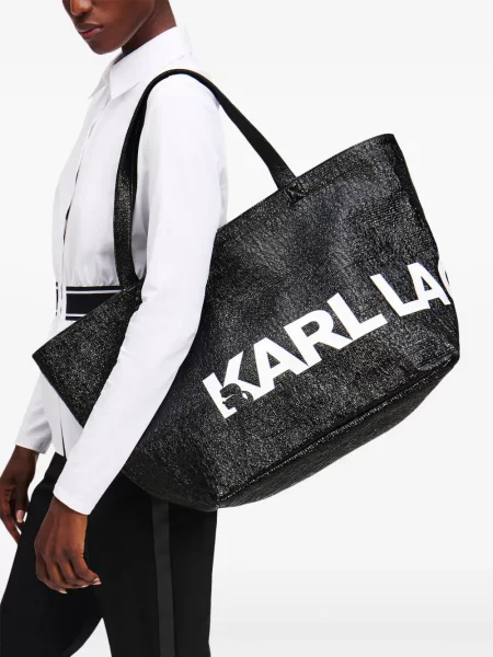 Geantă Karl Lagerfeld cu imagine negru