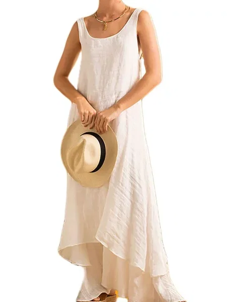 Легкий женский сарафан на широких бретелях білий