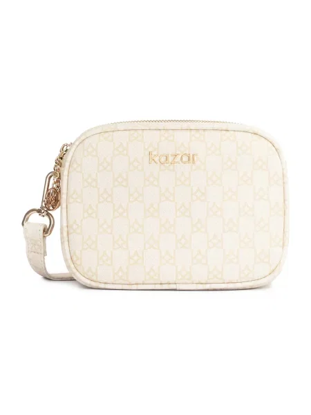 Torebka skórzana Kazar skórzana z nadrukiem biała