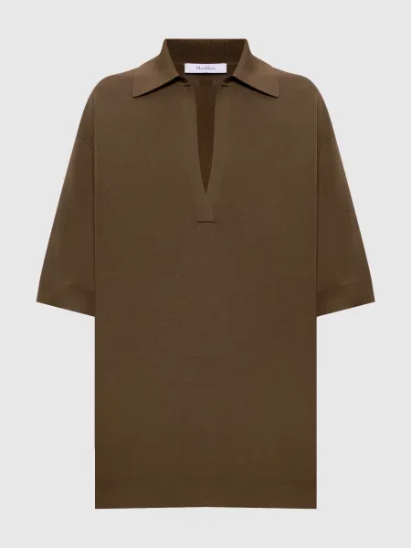 Топ MALPINO кольору хакі з коміром-поло Max Mara