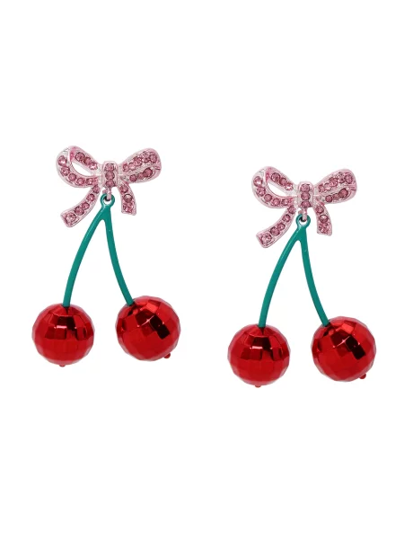 Betsey Johnson Náušnice Sweetheart nefritová / eozín červená
