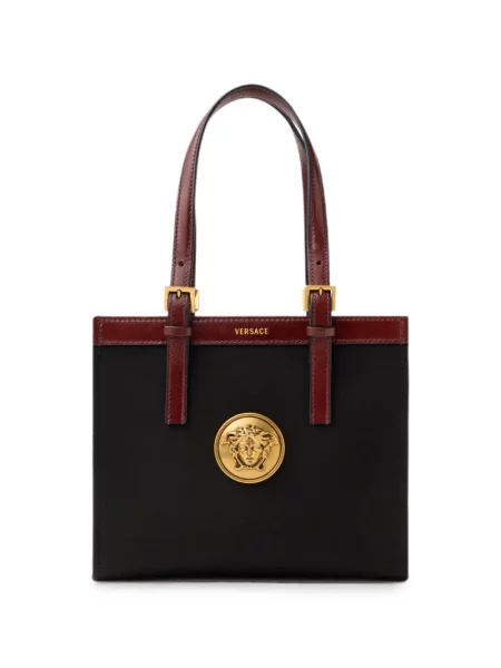 Geantă shopper Versace din canvas negru