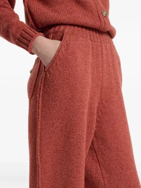 Pantaloni Barrie din cașmir portocaliu