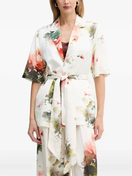 Bluză Silvian Heach cu model floral cu imagine alb