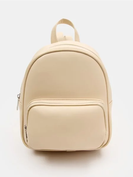 Рюкзак з гладким оздобленням кремовий