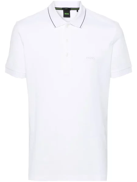 Tricou polo Boss cu broderie alb