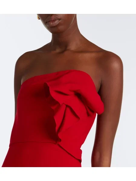 Rochie Roland Mouret de lână drapată roșu