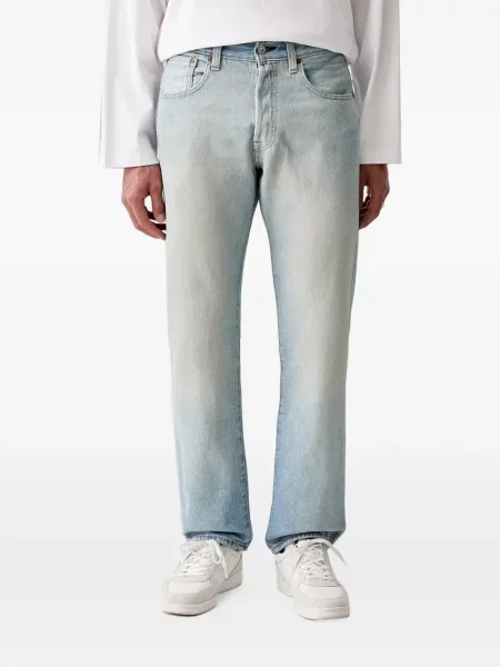 Pantaloni scurți din denim Levi's® din dantelă zdrențuiți cu talie înaltă albastru