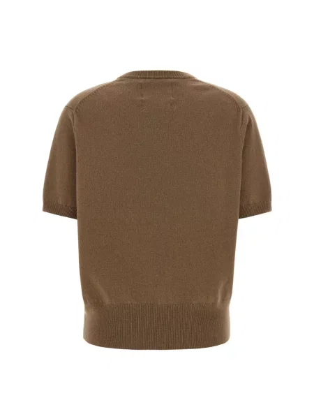 Sweter Extreme Cashmere z kaszmiru z krótkim rękawem brązowy